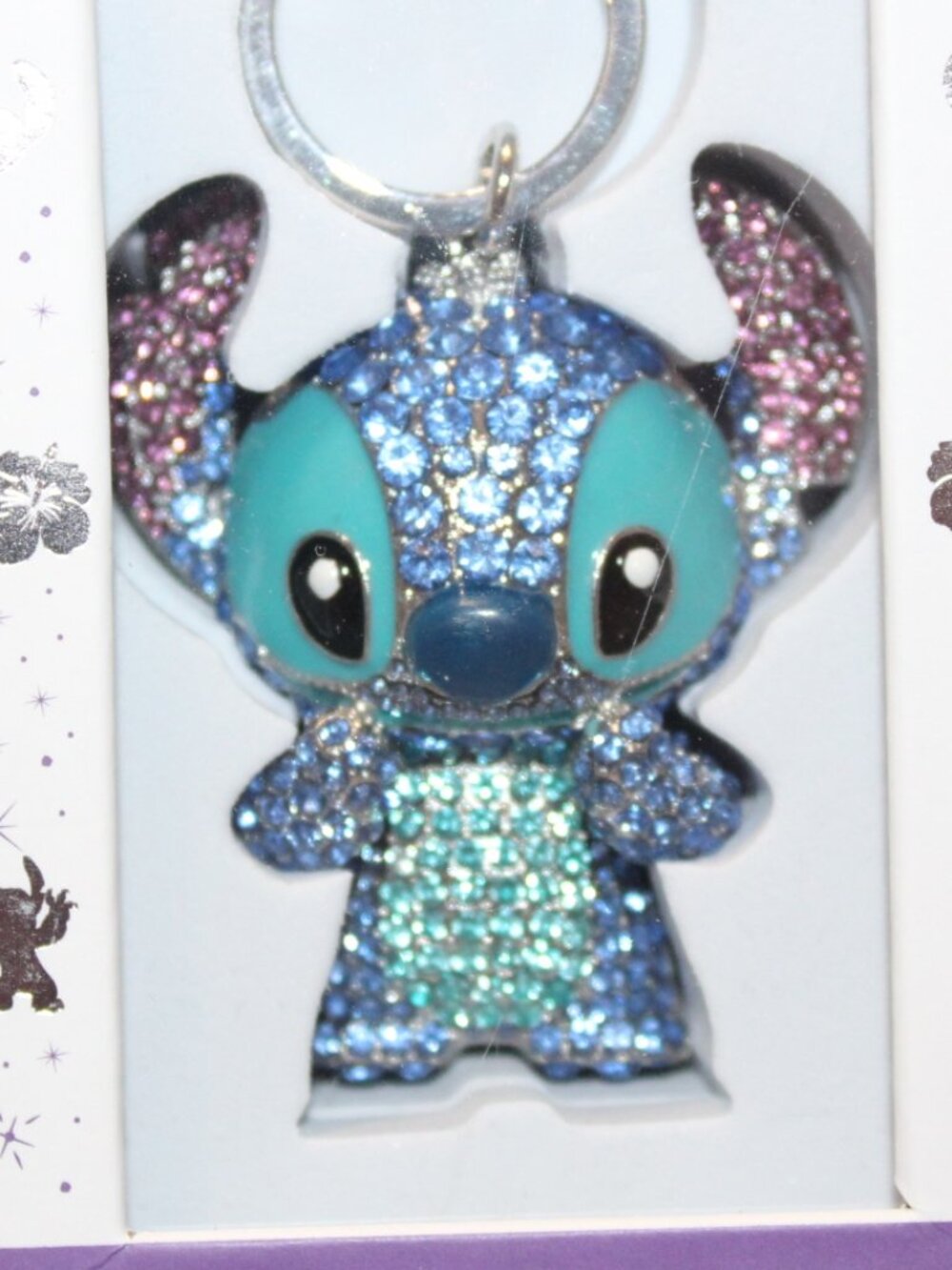 NWT Disney 3D Stitch Pave Bling bag charm Key Chain CUTE!! - Picture 2 of 6